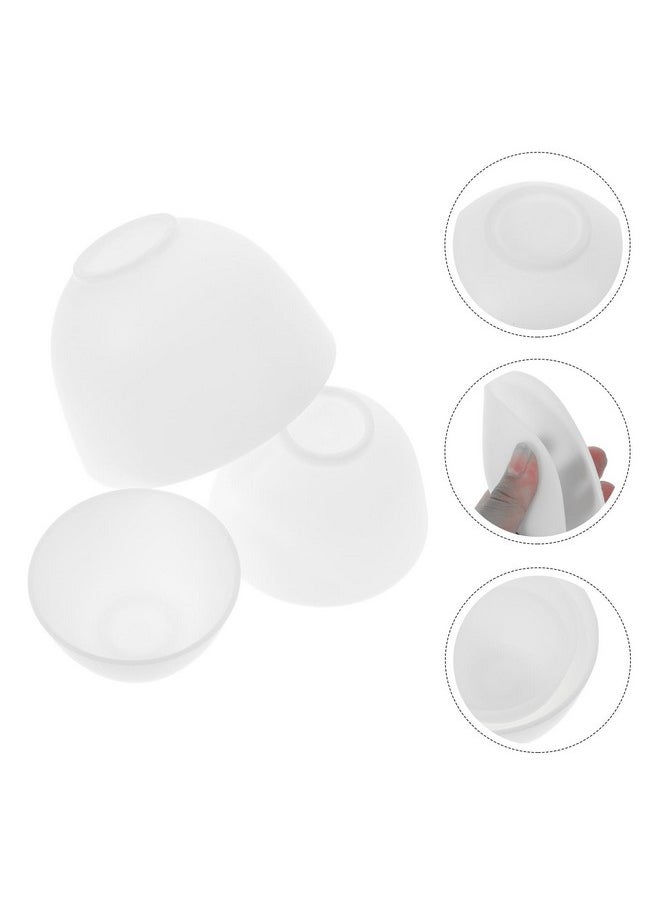 Healifty Healifty 3Pcs Diy Face Mixing Bowl Face mask Bowl Facial Mud Bowl Silicone Bowl Cosmetic Beauty Tool for Home Salon Spa Face Skin Applicator Bowl (White)  - Image 5