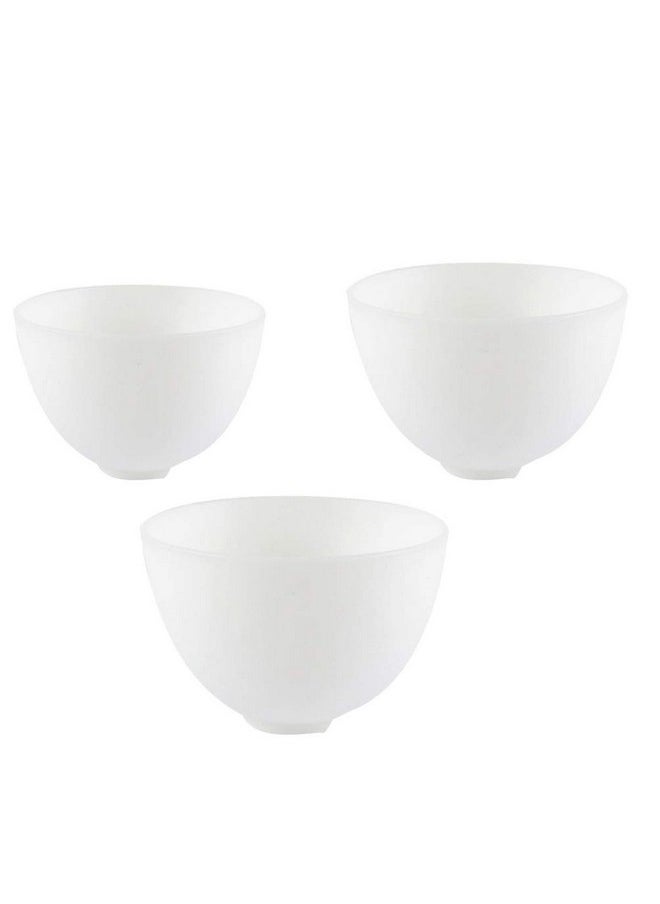 Healifty Healifty 3Pcs Diy Face Mixing Bowl Face mask Bowl Facial Mud Bowl Silicone Bowl Cosmetic Beauty Tool for Home Salon Spa Face Skin Applicator Bowl (White)  - Image 1