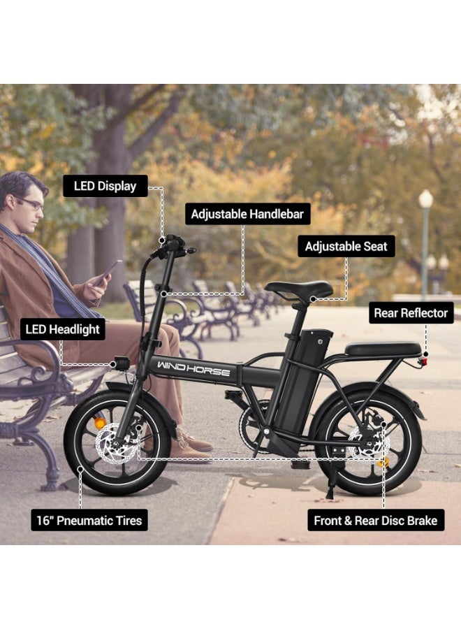 W2A Folding Electric Scooter with 350W High Speed Motor, 36V 8AH Battery, 40 KM/H Speed, 35 KM Range, Dual Disk Brakes, Carbon Alloy Frame and 16 Inches Tires