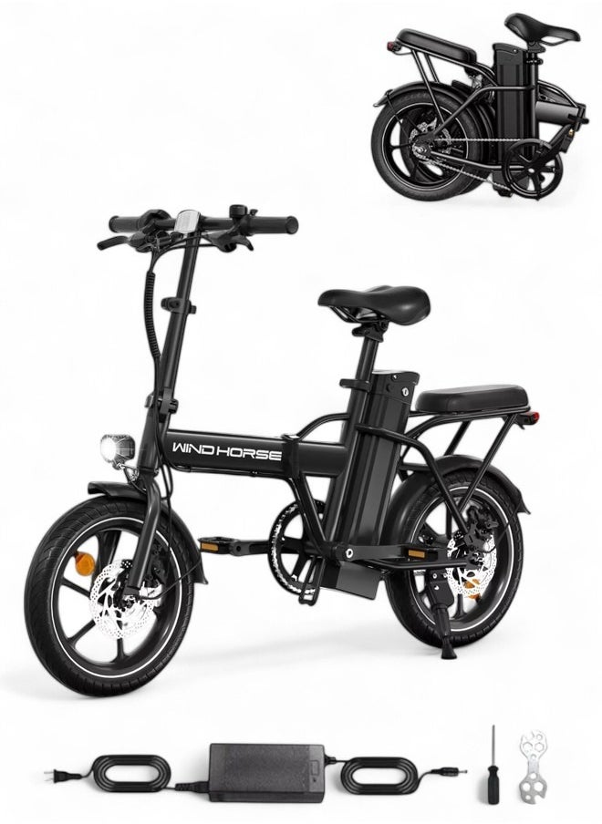Wind Horse W2A Folding Electric Scooter with 350W High Speed Motor, 36V 8AH Battery, 40 KM/H Speed, 35 KM Range, Dual Disk Brakes, Carbon Alloy Frame and 16 Inches Tires  - Image 1