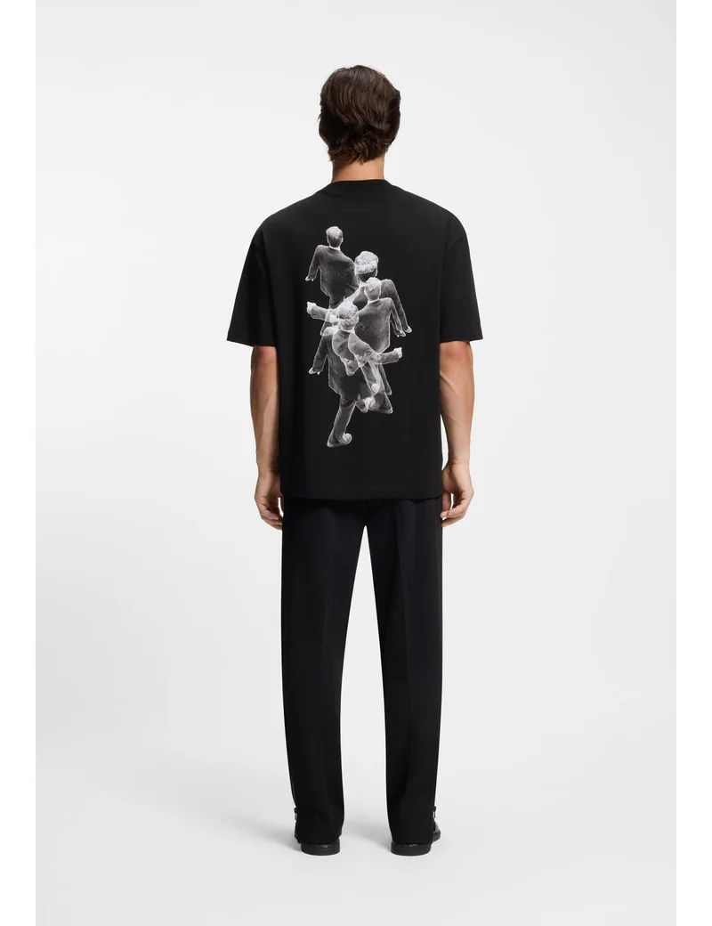 HUGO Oversized-fit T-shirt in cotton jersey with graphic artwork