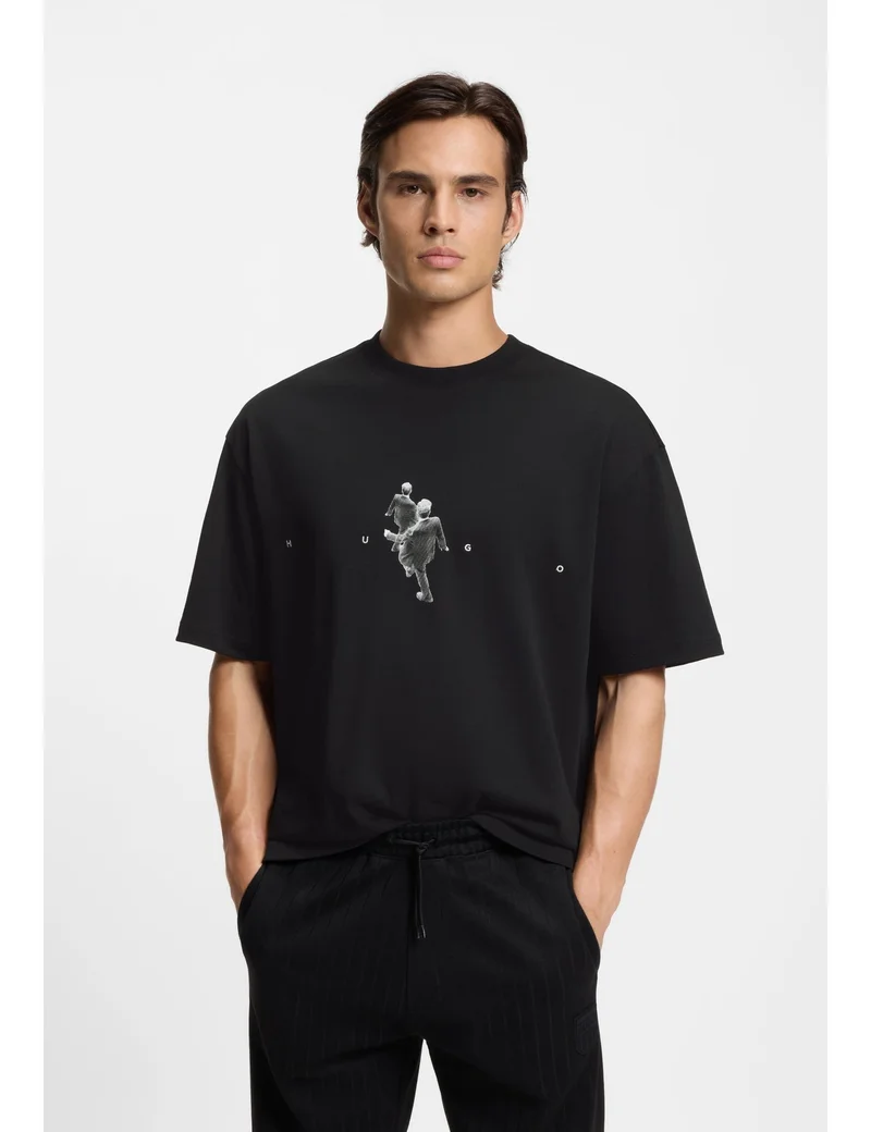 HUGO Oversized-fit T-shirt in cotton jersey with graphic artwork