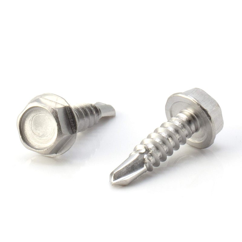 THE CIMPLE CO #10 Size, 3/4" Length (19mm) - Self Tapping/Drilling Screw - 410 Stainless Steel Screws - Long Wearing and Corrosion Hardy - Hex Washer Head - 100pcs - Image 1