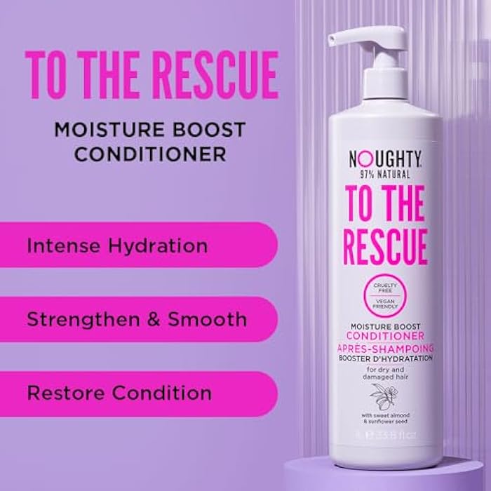 Noughty 97% Natural, To The Rescue Moisture Boost Conditioner, Sulfate Free Vegan Haircare, Hydrating Formula for Dry and Damaged Hair, with Sweet Almond and Sunflower Seed 33.8fl.oz - Image 3