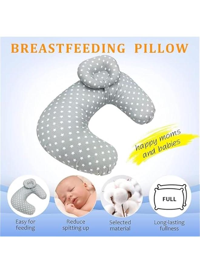 هوكور TRASSLE Breast Feeding Nursing Pillow for Breastfeeding & Bottle Feeding, Support Rest Pillow for Mom & Baby with Removable Washable Pure Cotton Cover, Polyester Cotton,Safety & Comfortable (Star) - Image 2