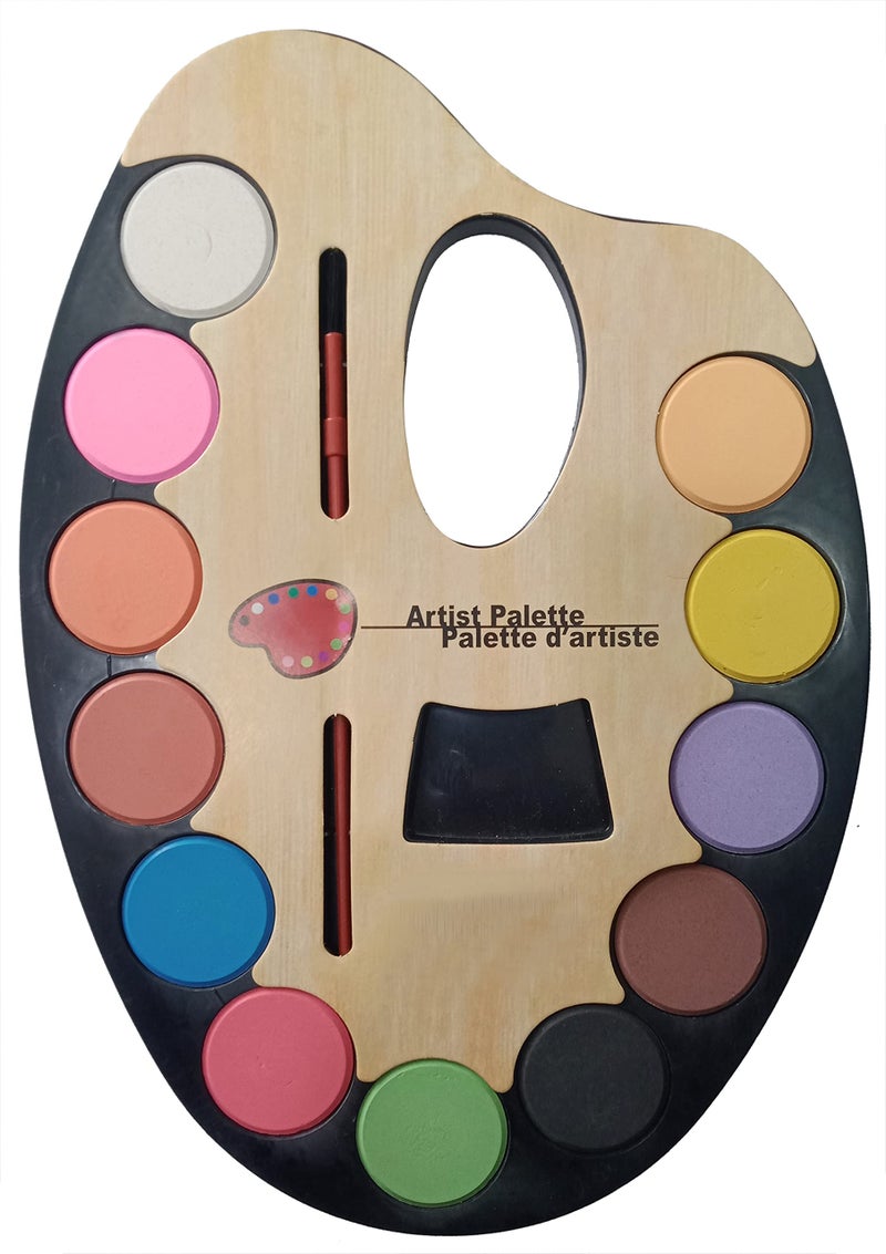 Haimac ® Premium Large Set of Artistic Palette with 12 Water Color & Artist Paint Brush - Image 3