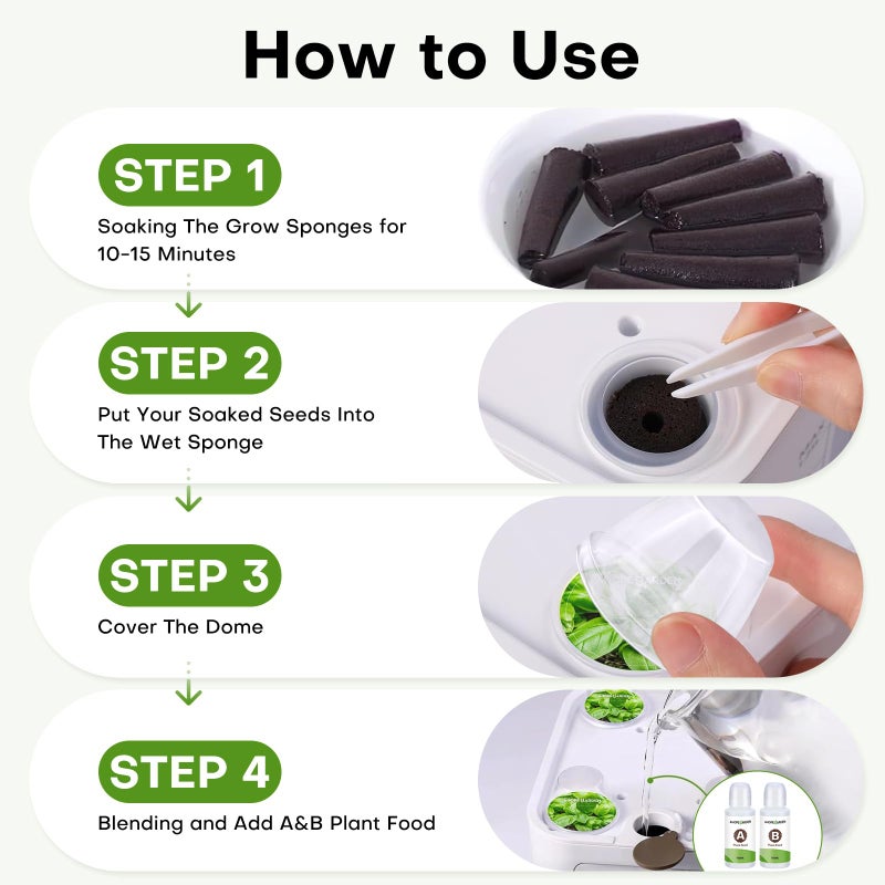 Ahopegarden 240 Pcs Seed Pod Kit for Aerogarden, Highly Breathable Hydroponics Replacement Pods Compatible with Most Indoor Hydroponic Systems,120 Grow Sponges & 120 Pod Labels - Image 5
