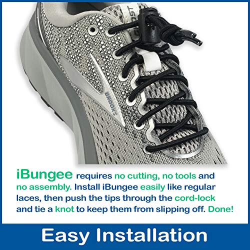 iBungee Laces (Elastic No Tie Shoelaces) (Black, 22-Inch) - Image 5