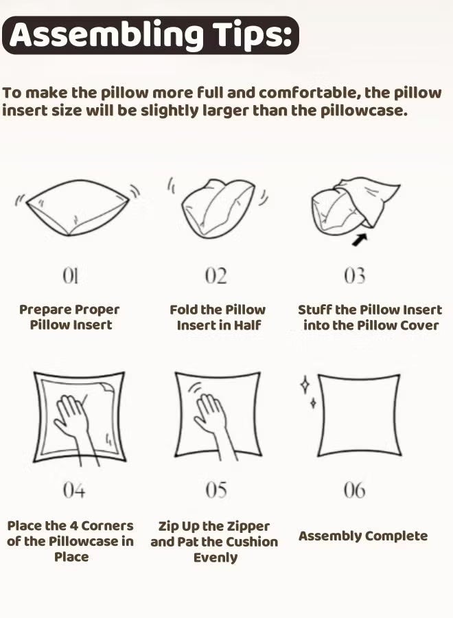 SKT Shiketro 4PCS Square Boho Sofa Pillow Cover Set, Set of 4 Pillow Covers, Throw Pillow Covers 45 x 45cm, Decor Pillowcase Linen Cushion Cover Boho Leaves Cushion Case Pillow Shells Pillow Protectors for Bed Couch Sofa Home Decor (Cover ONLY) - Image 3