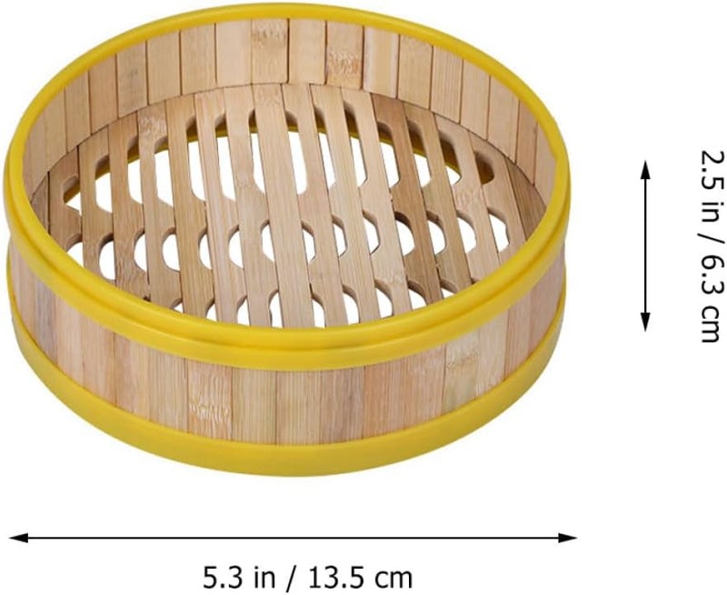 KICHOUSE Food Steamer Basket 13.5cm 2pcs Reusable Eco-friendly Steaming Rack for Dim Sum Bao Buns and Vegetables Household Kitchen Supplies - Image 2