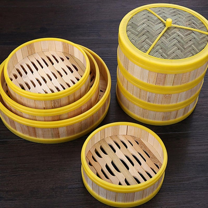 KICHOUSE Food Steamer Basket 13.5cm 2pcs Reusable Eco-friendly Steaming Rack for Dim Sum Bao Buns and Vegetables Household Kitchen Supplies - Image 4