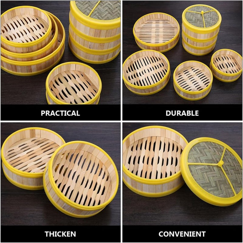 KICHOUSE Food Steamer Basket 13.5cm 2pcs Reusable Eco-friendly Steaming Rack for Dim Sum Bao Buns and Vegetables Household Kitchen Supplies - Image 3