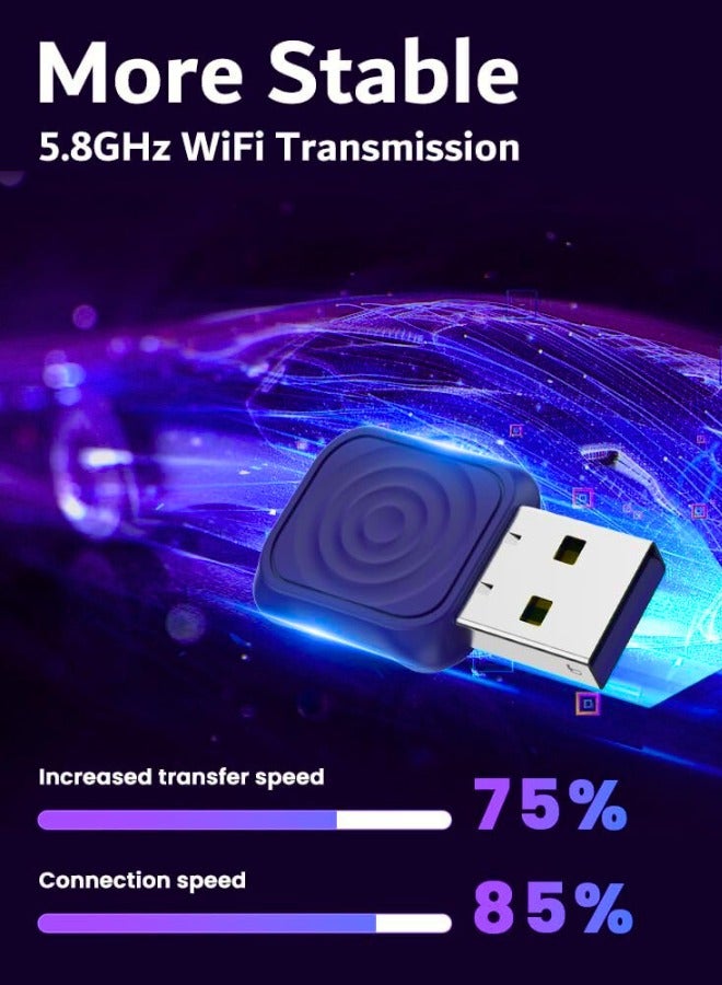 Chase Up MINI Wireless CarPlay Android Auto Adapter, Ultra Series, Easy to Hide, Stable Connetion, Work with USB-A/Type-C Port, Retain Original Controls & Audio (Deep Blue) - Image 2