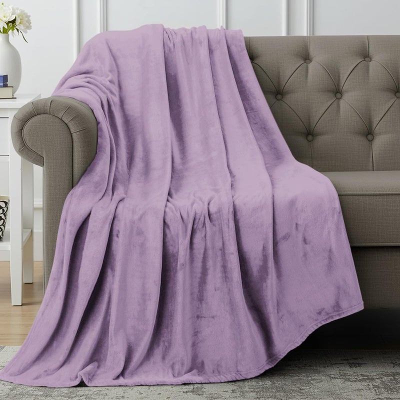 Utopia Bedding Fleece Blanket Throw Size Lilac 300GSM Luxury Anti-Static Fuzzy Soft Microfiber Blanket for Couch, Sofa and Bed (60x50 Inch) - Image 1