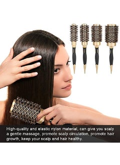 Semme Round Brush 4 In 1 Instant Heat Styling Brush Anion Antistatic Large Hair Brushes For Blow Drying Curling&Straightening Volume And Shine  - Image 3