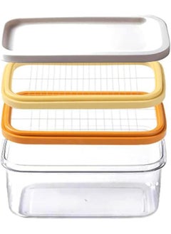 GION GION 2 in 1 Butter Slicer Cutter Box Easy Cutting and Storage Sticks Butter Case with Sealed Lid for Fridge Rectangle Butter Keeper Butter Container for Counter Top 1Pcs  - Image 1
