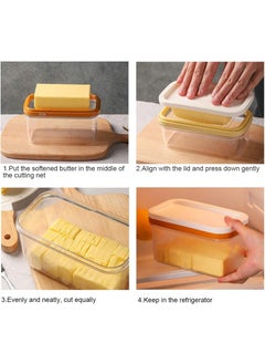 GION GION 2 in 1 Butter Slicer Cutter Box Easy Cutting and Storage Sticks Butter Case with Sealed Lid for Fridge Rectangle Butter Keeper Butter Container for Counter Top 1Pcs  - Image 4