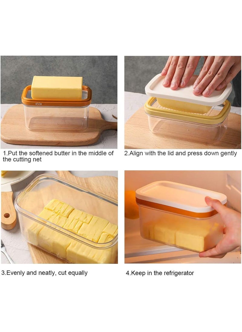 GION - GION 2 in 1 Butter Slicer Cutter Box Easy Cutting and Storage Sticks Butter Case with Sealed Lid for Fridge Rectangle Butter Keeper Butter Container for Counter Top 1Pcs - Image 1