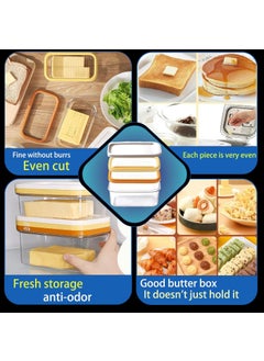 GION GION 2 in 1 Butter Slicer Cutter Box Easy Cutting and Storage Sticks Butter Case with Sealed Lid for Fridge Rectangle Butter Keeper Butter Container for Counter Top 1Pcs  - Image 5
