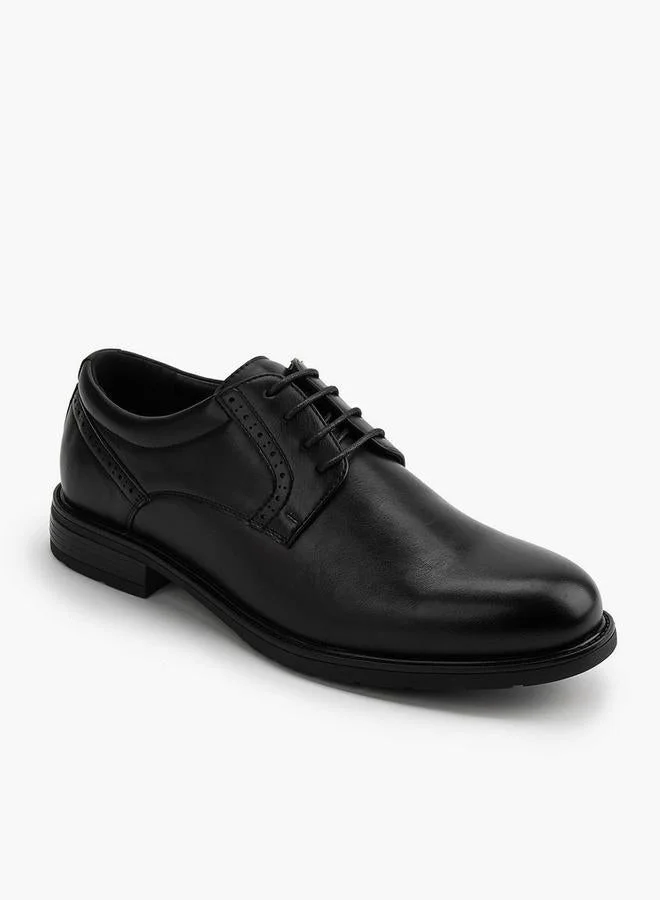DUCHINI Solid Lace-Up Derby Shoes