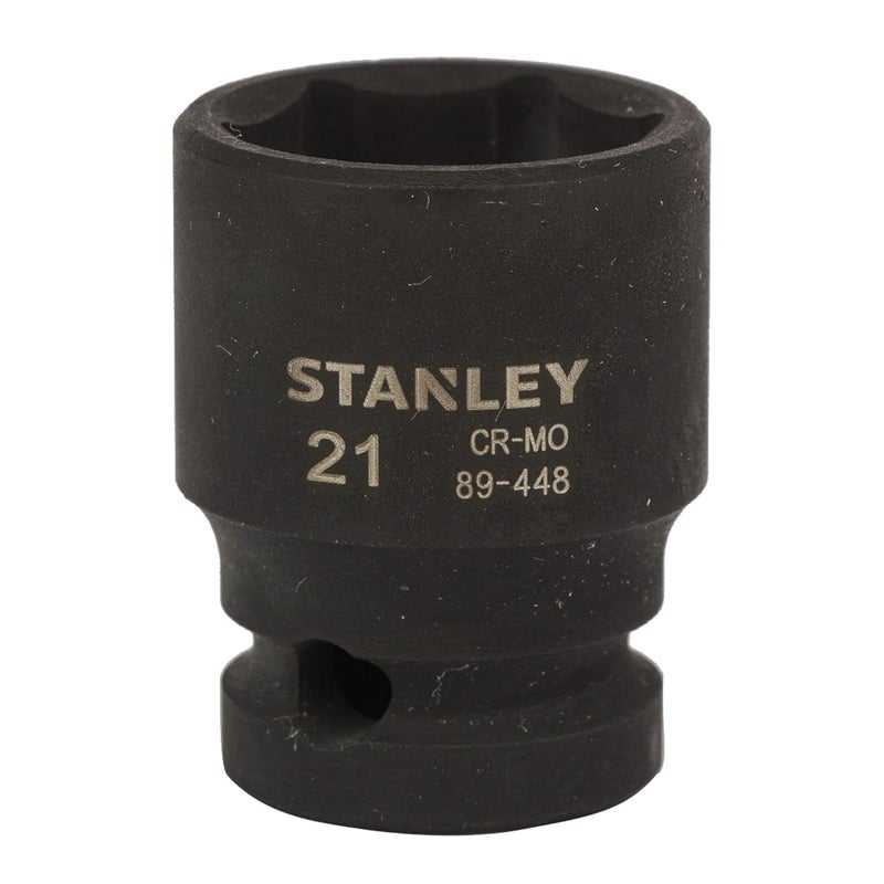 Stanley STANLEY STMT894488B ChromeMolybdenum Steel 6 Point Impact Socket 12 inch 21 mmBlack  - Image 1