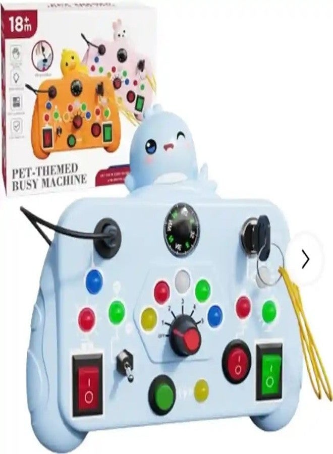 CrazyBuy Montessori Busy Board for Toddlers | Sensory Learning Toy with LED Light | 1-Piece Multicolor