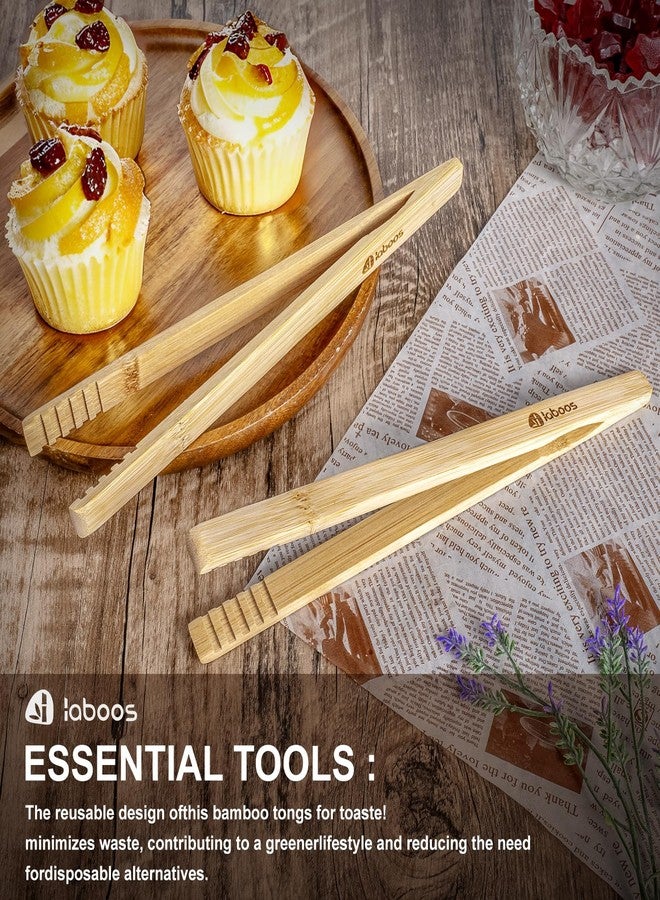 laboos Magnetic Bamboo Toaster Tongs (Set of 2), 10.2-Inch Extra-Long Kitchen Tongs with Rebound-Construct & Anti-Slip Grip, Ideal for Cooking, BBQ, Serving - by LABOOS - Image 2