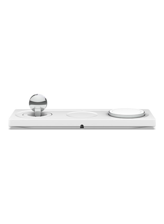 belkin 3-in-1 Magsafe Wireless Charging Station - MFi Certified Charger Pad For iPhone 15, 14, 13, 12 Series, Apple Watch 9, 8, 7, 6, Se, And Airpods 2, Pro, Ultra - Travel-friendly White - Image 5