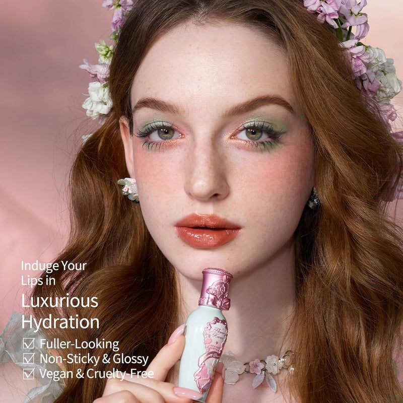 Flower Knows Midsummer Fairytales Lip Gloss-Glowy Moisturizing Coating Lip Lacquer-Hydrating Tinted Lip Oil for Girls & Women-Vegan & Cruelty Free - 0.17Fl Oz (G08 Mystery Island, 5 ml) - Image 5