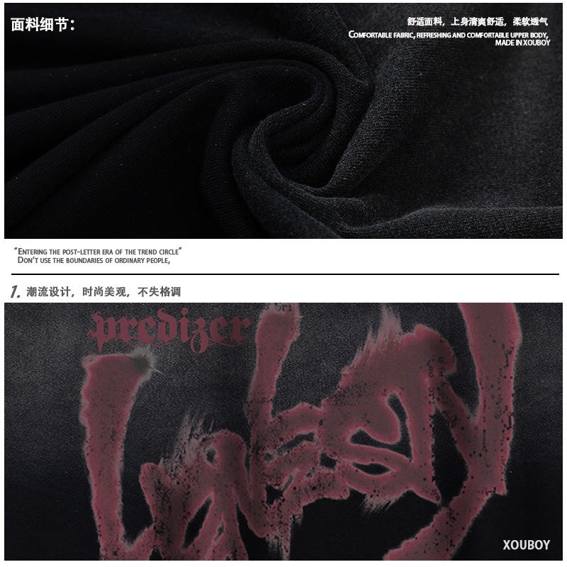 Yprs Men'S Hip Hop Gradient Graffiti Print Sleeveless T-Shirt Men'S And Women'S Fashion Brand Loose Couple Suede Tee - Image 5