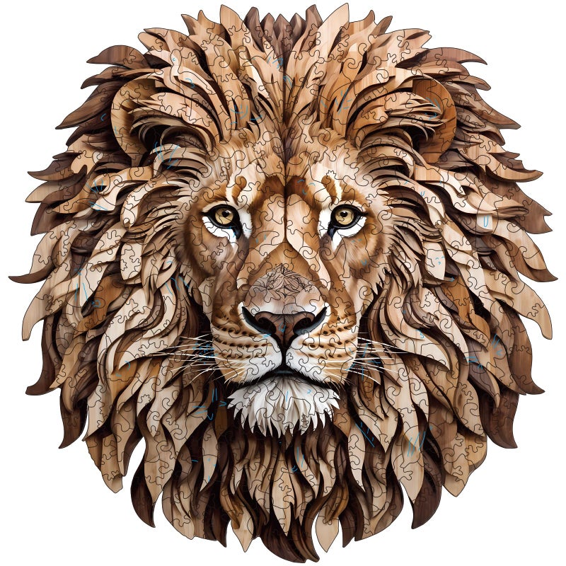 Offito Wooden Puzzles for Adults 300 Pieces Lion Unique Shaped Wooden Jigsaw Puzzles for Adults King Size 1469 x 1496 Adult Wood Puzzles for Family Friend Game - Image 3
