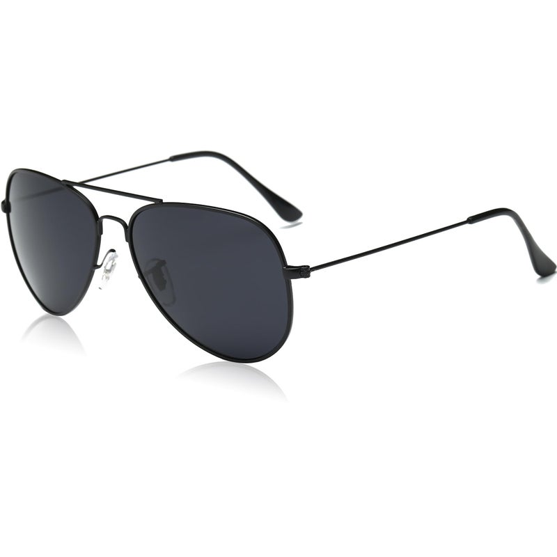 SOJOS Classic Aviator Polarized Sunglasses for Men Women Vintage Retro Style,Black/Grey - Image 3