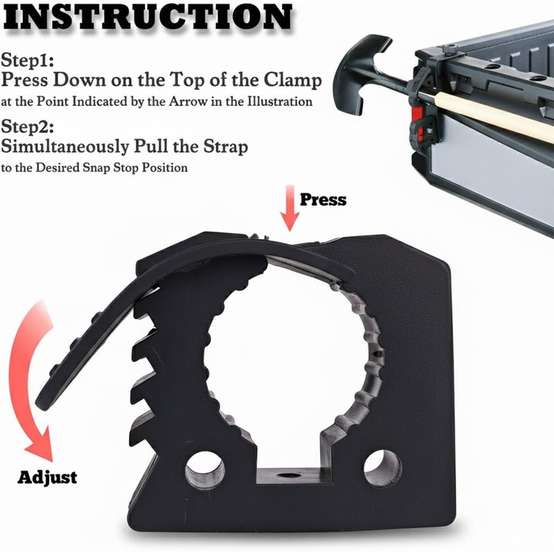 Gixemeva Shovel Holder Clamp Mount Kit,Truck Bed Molle Panel Mount, Shovel Mount for Roof Rack,Quick Release Mount Clamps Off Road UTV Utility Trailer Accessories Fits 1-1/7" to 1-3/7" Diameter Tools (4 Pack) All usage compatible - Image 2