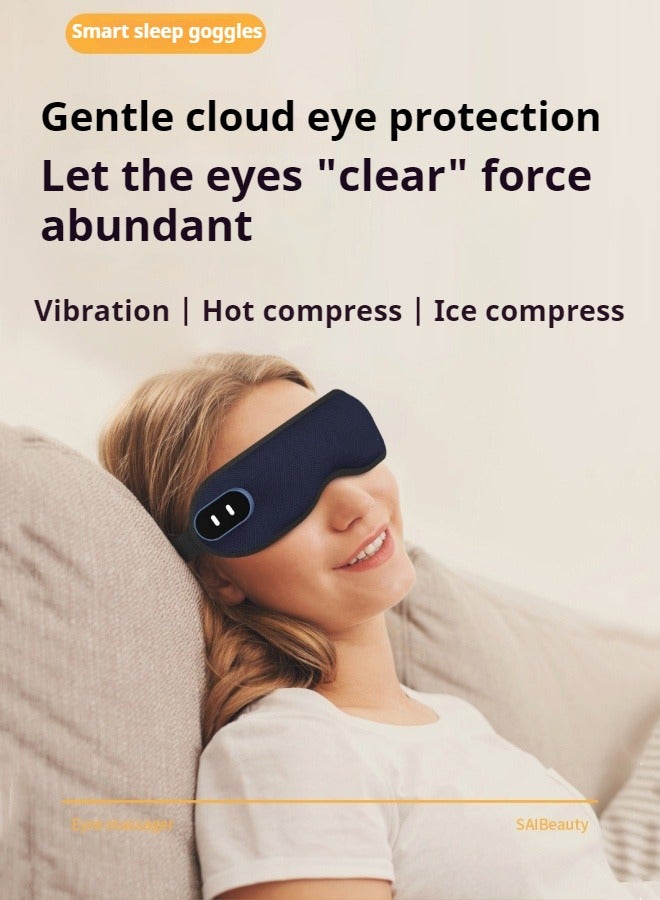 M MIAOYAN Smart Electric Magnetic Eye Massager Cold Compress Hot Compress Vibrating Eye Mask Convenient Rechargeable Eye Massager  - Image 1