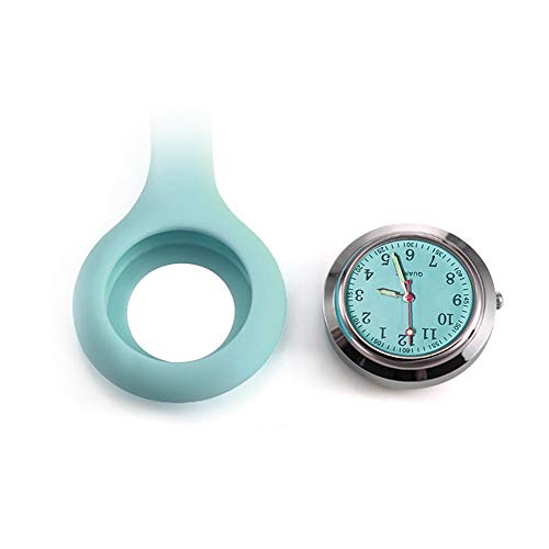 alladaga Set of 3 Nurse Fob Watches, Silicone Doctor Pocket Lapel Clip On Watches Gift (Blue Rose White) - Image 3