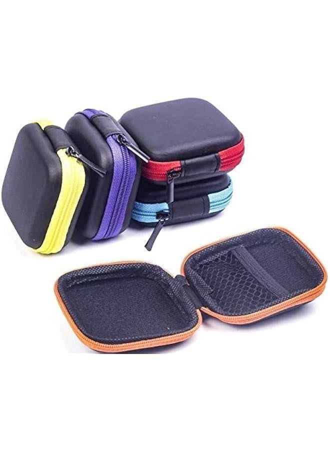 5 Pcs Square Shaped Carrying Mini Hard Case Storage Bag,Headset Earbuds Pouch Storage Bags (Color Random)  - Image 2
