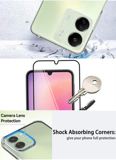 ماركة غير محددة مجموعة حماية 2 في 1 لهاتف Xiaomi POCO C65 - حافظة فائقة الوضوح مقاومة للصدمات وواقي شاشة من الحافة إلى الحافة، حماية 360 درجة، غطاء خلفي وواقي شاشة لهاتف Xiaomi POCO C65  - Image 2