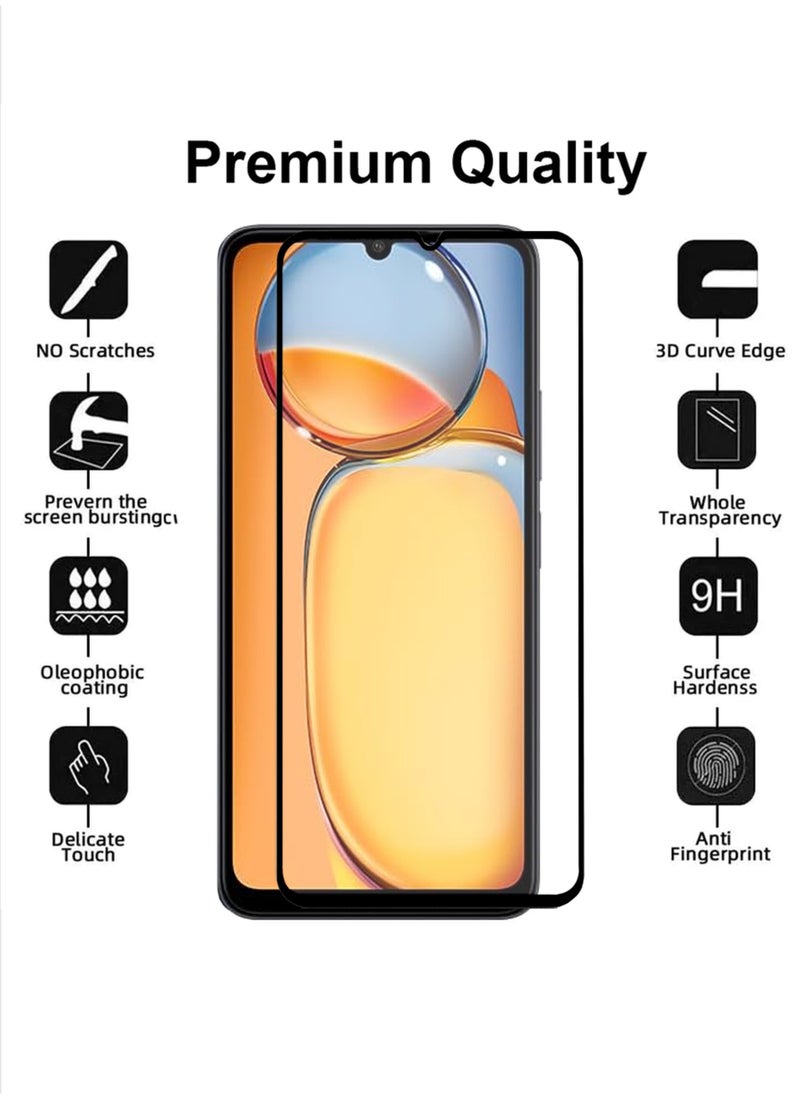 ماركة غير محددة - مجموعة حماية 2 في 1 لهاتف Xiaomi POCO C65 - حافظة فائقة الوضوح مقاومة للصدمات وواقي شاشة من الحافة إلى الحافة، حماية 360 درجة، غطاء خلفي وواقي شاشة لهاتف Xiaomi POCO C65 - Image 1