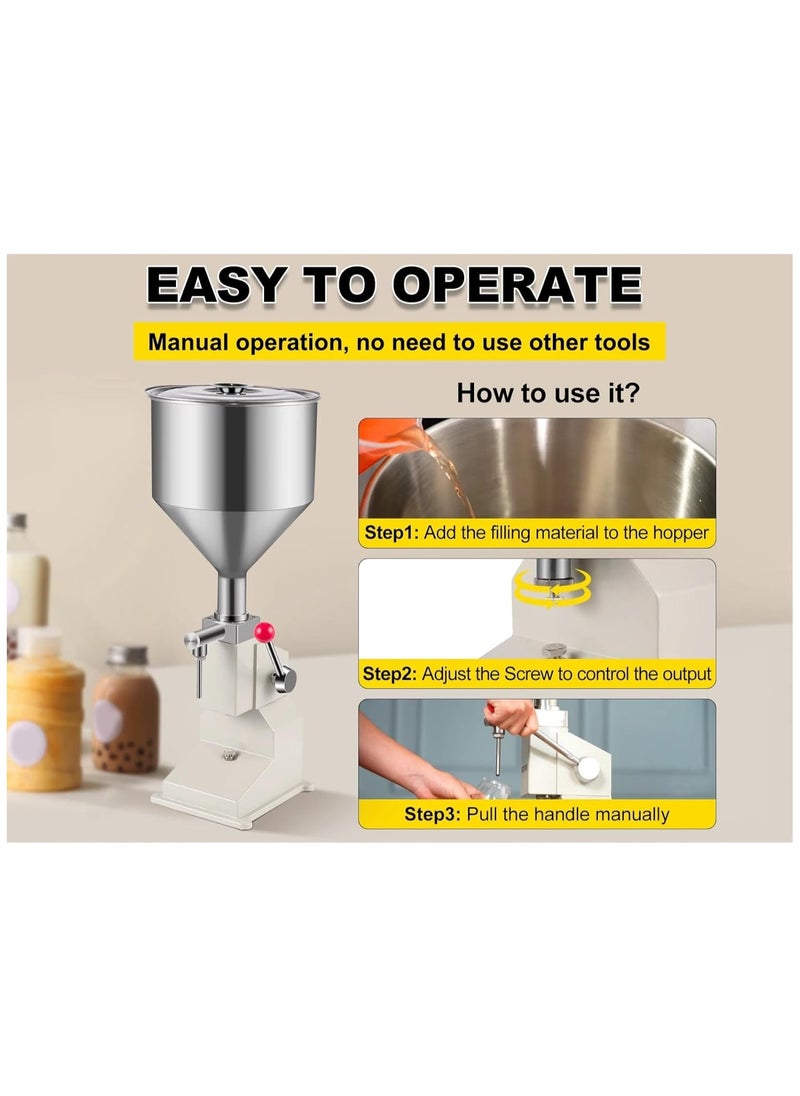 LETWOO LETWOO A-03 5-50ml Manual Type Paste and Liquid Both Filling Machine For Honey Toothpaste Juice Gel Shampoo Hand Washing Filling  - Image 2