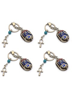 4 pieces of  immatgar pharaonic Hollow Scarab keychain Egyptian souvenirs gifts from egypt Pharaoh (Silver - Blue with ankh key) - pzsku/Z8C884BA4F3AEF079E359Z/45/_/1721127750/b57c220b-97f2-419d-bb09-d434dce7bd38