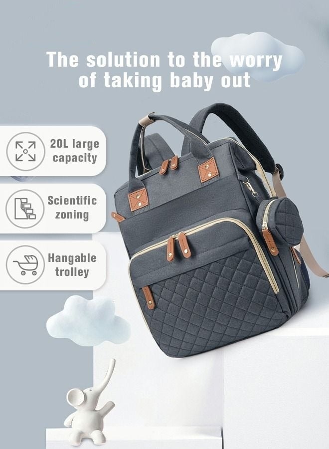 DOOKOO New Style Baby Diaper Bag Backpack, Multifunction Diapers Changing Station for Boys Girls Outdoor and Travel, Infant Shower Gifts, Large Capacity USB Port - Image 2