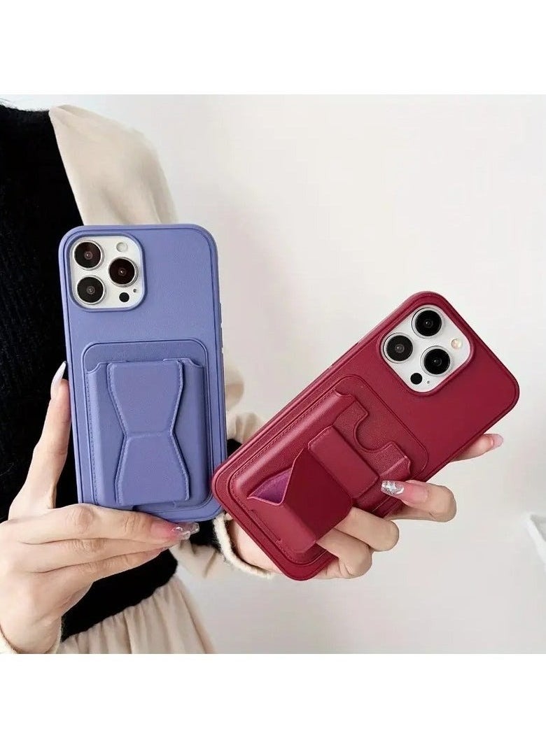 Generic - Leather back cover with card wallet Foldable Shockpoof Case compatible with Iphone 13 Pro Max (Black) - Image 1