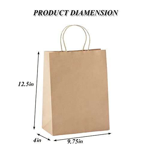 Aakriti Craft Paper Bags, Rakhi Gift Bags with Handles, Small Craft Shopping Bags in Bulk for Boutiques, Small Business, Retail Stores, Gifts & Merchandise (BROWN-25PCS, MEDIUM-9.75" x 4" x 12.5") - Image 3