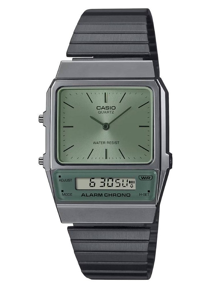 CASIO - ساعة كاسيو AQ-800ECGG-3ADF للجنسين، انالوج ورقمية، ستانلس ستيل - Image 1