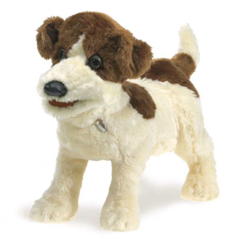 Folkmanis 2848 Jack Russell Terrier Hand Puppet, Smooth Coat - Image 1