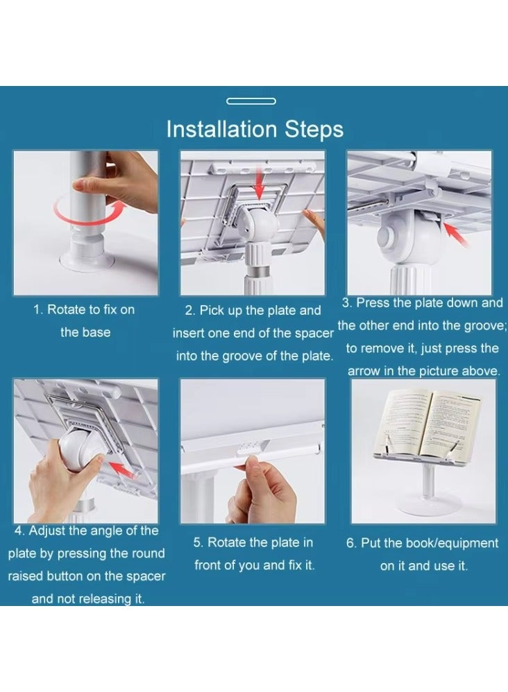 هالامين أرفف القراءة القابلة للتعديل والرفع، أرفف القراءة الأرضية، أرفف الكتب متعددة الزوايا والارتفاع. - Image 4