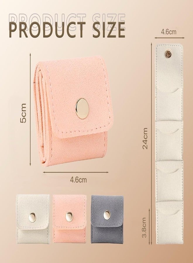 FLIZZOW Mini Travel Jewelry Bag with Buckle Portable Foldable Travel Jewelry Organizer Case Small Jewellery Box for Earrings, Rings, Necklaces (MultiColor, Pack of 1) - Image 3