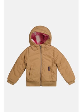 Bass Creek Outfitters Kids Girl Brand Logo Quilted Jackets, Tan  - Image 1