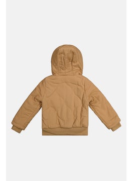 Bass Creek Outfitters Kids Girl Brand Logo Quilted Jackets, Tan  - Image 2