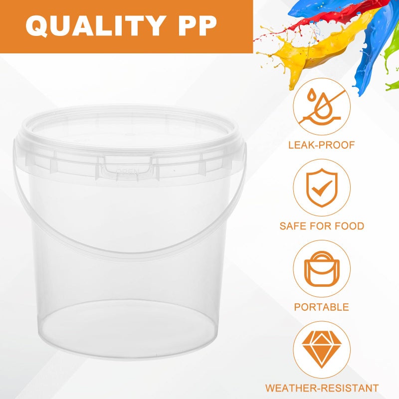 AKOLAFE 30Pack 32oz Deli Containers with Lids Deli Cups 32 oz Soup Containers with Lids Freezer Safe Clear Plastic Buckets with Handles To Go Food Containers Small Bucket Quart Containers Food Storage - Image 3